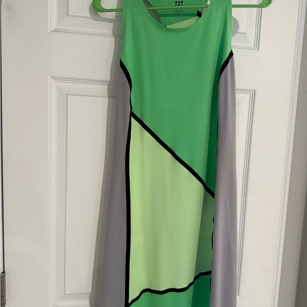 Title Nine Colorblock Sleeveless Dress - Green and Gray